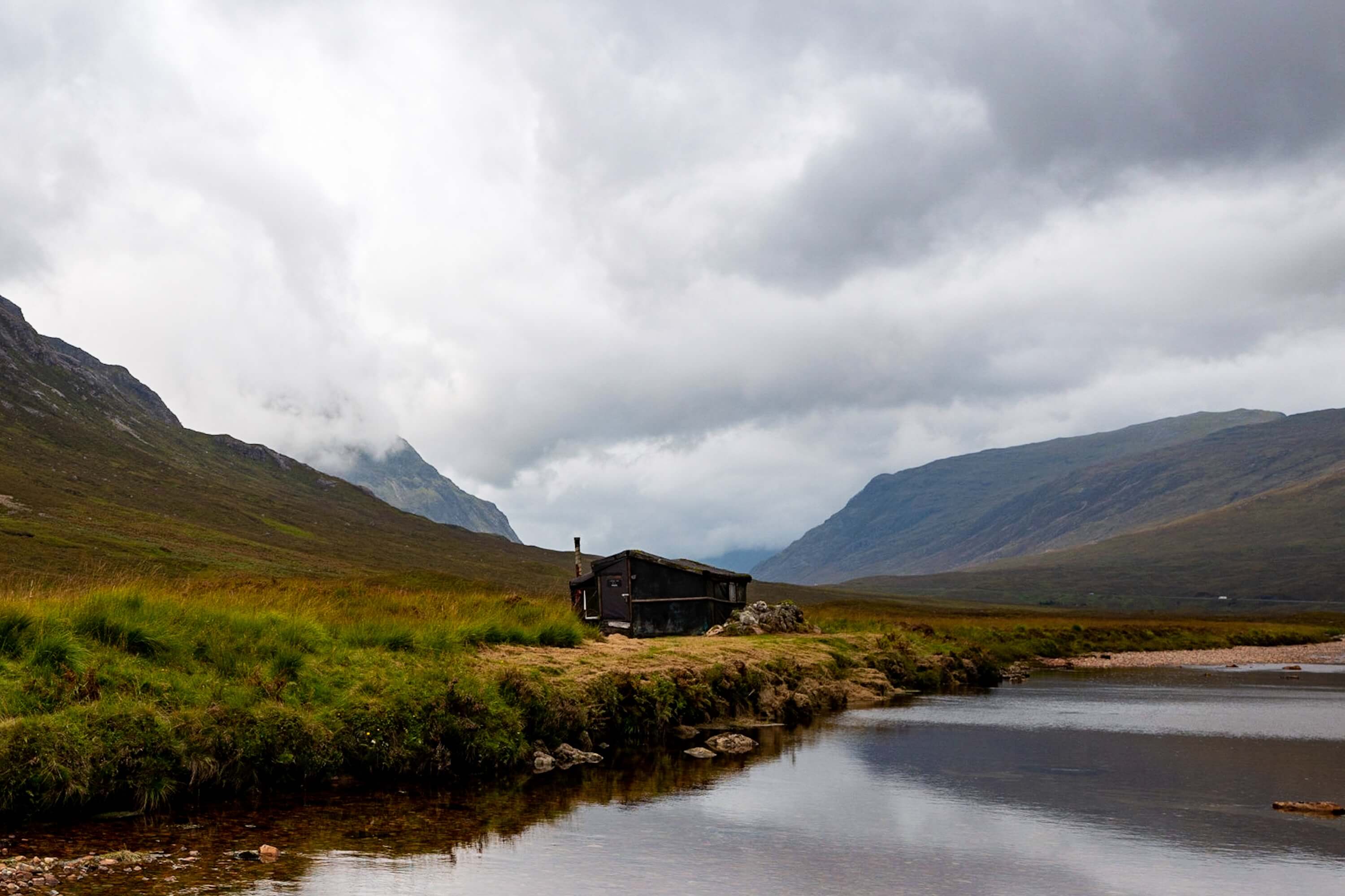 Hut aside the river