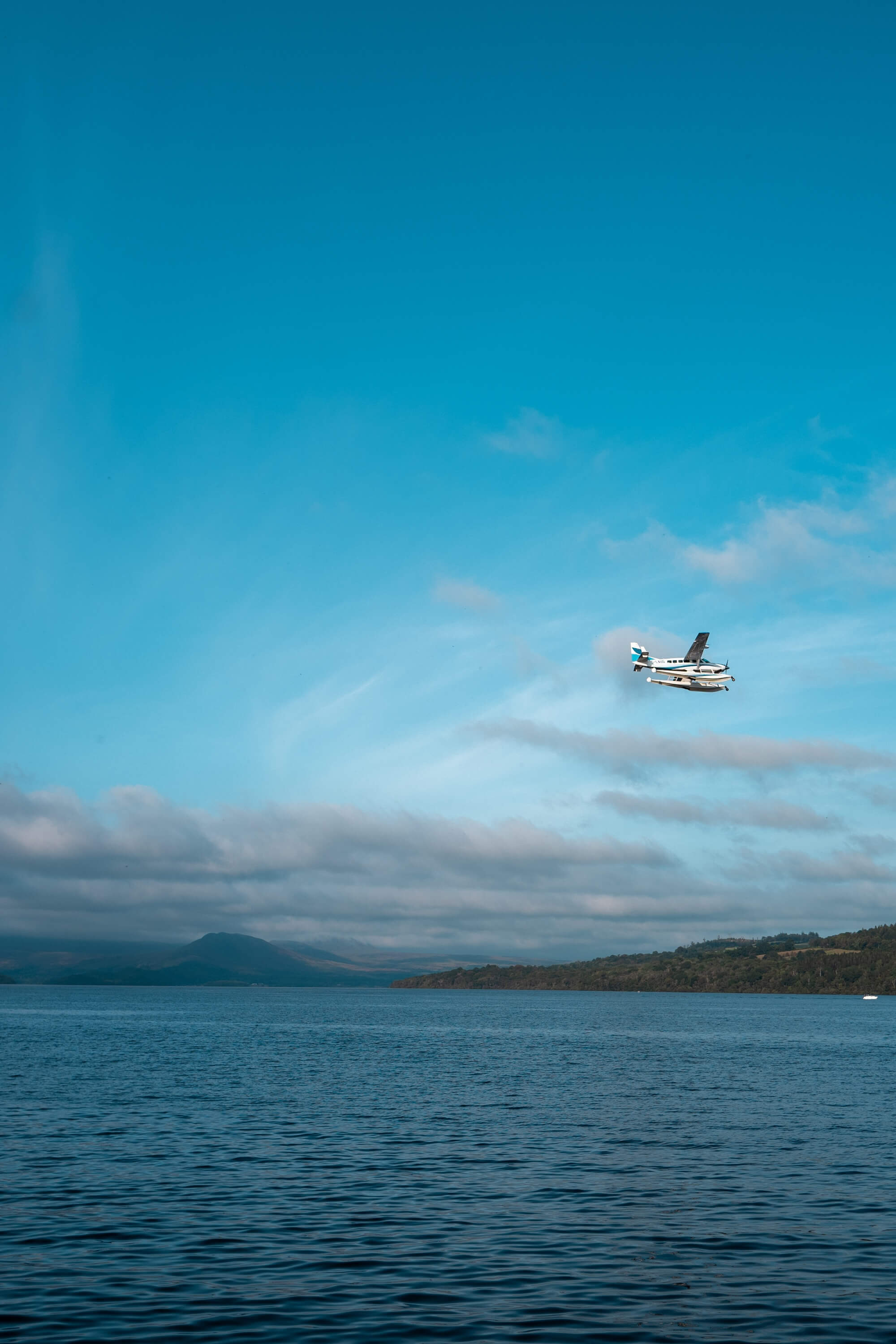 Sea plane over the loch