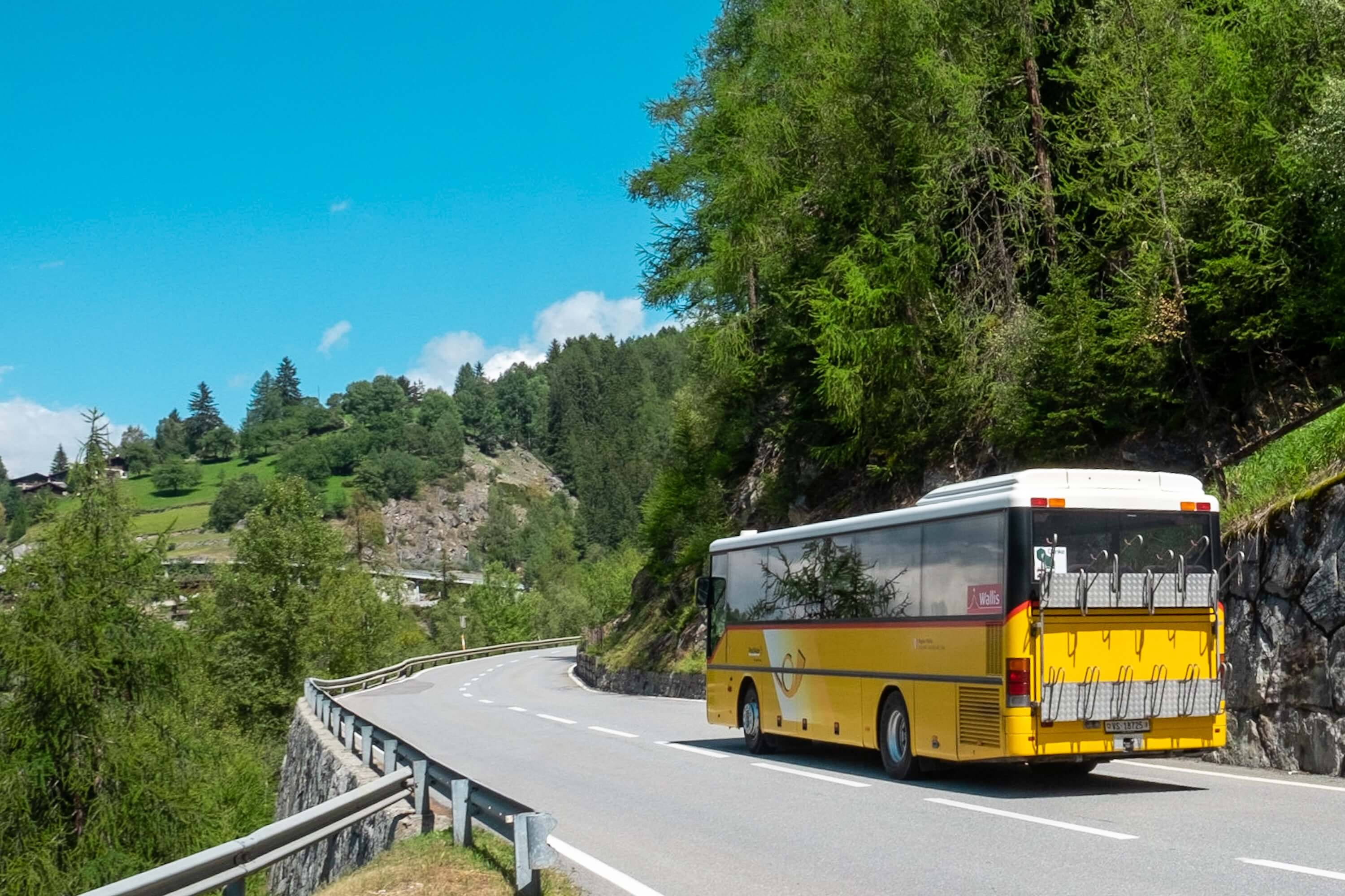 A postbus on the Furka Pass
