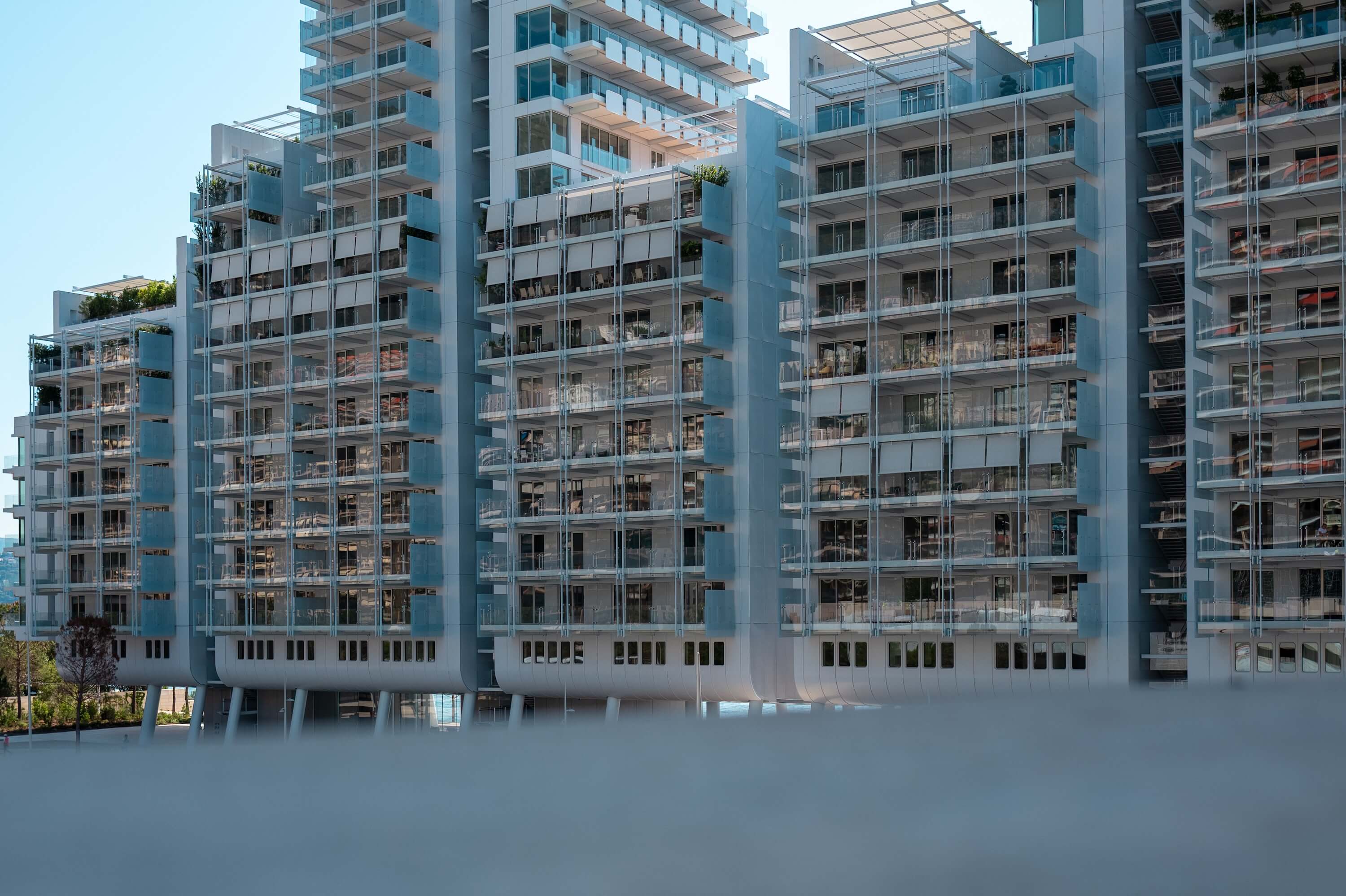 A wide view of the residences