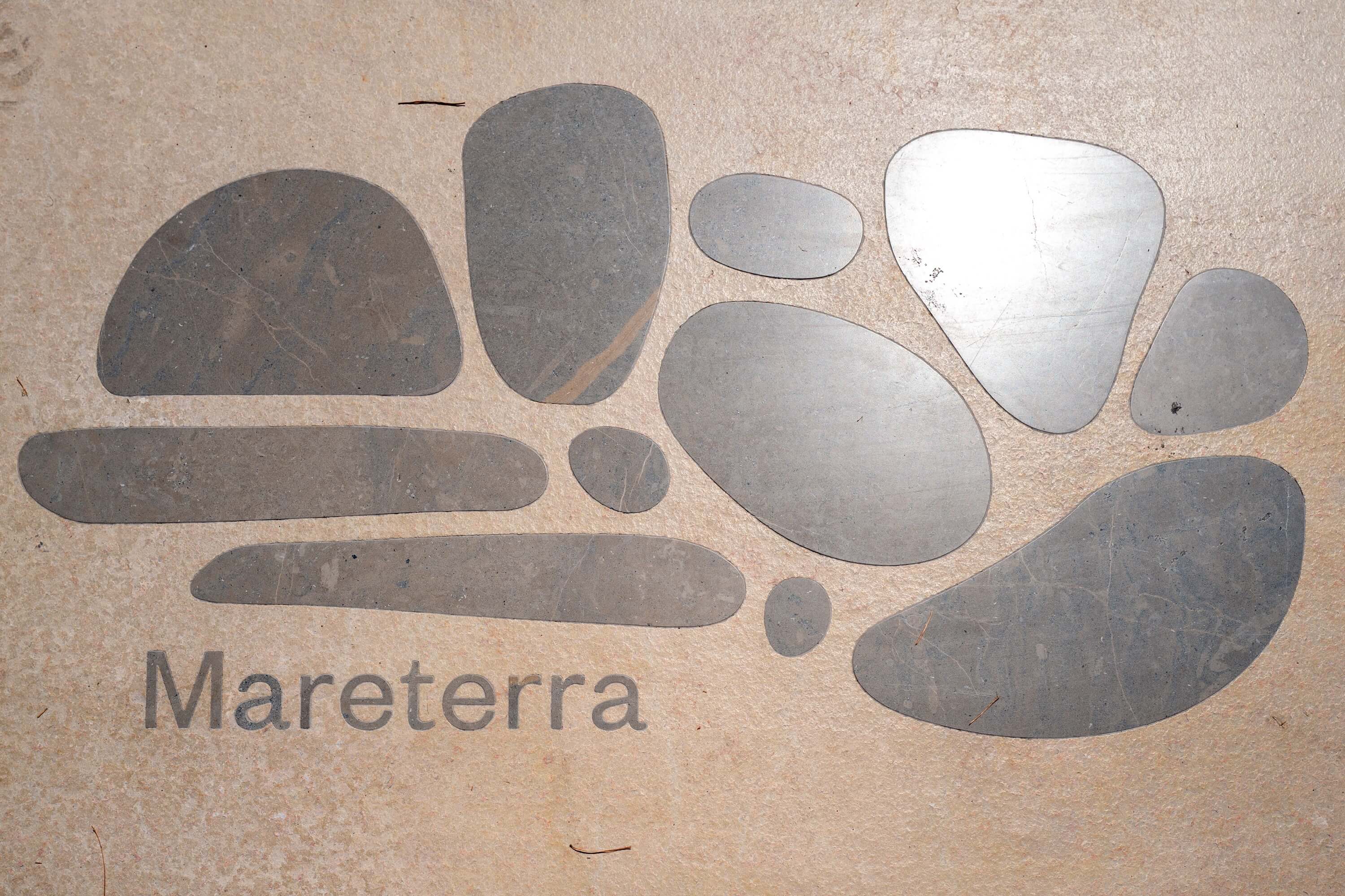 Mareterra logo embedded on the pavement