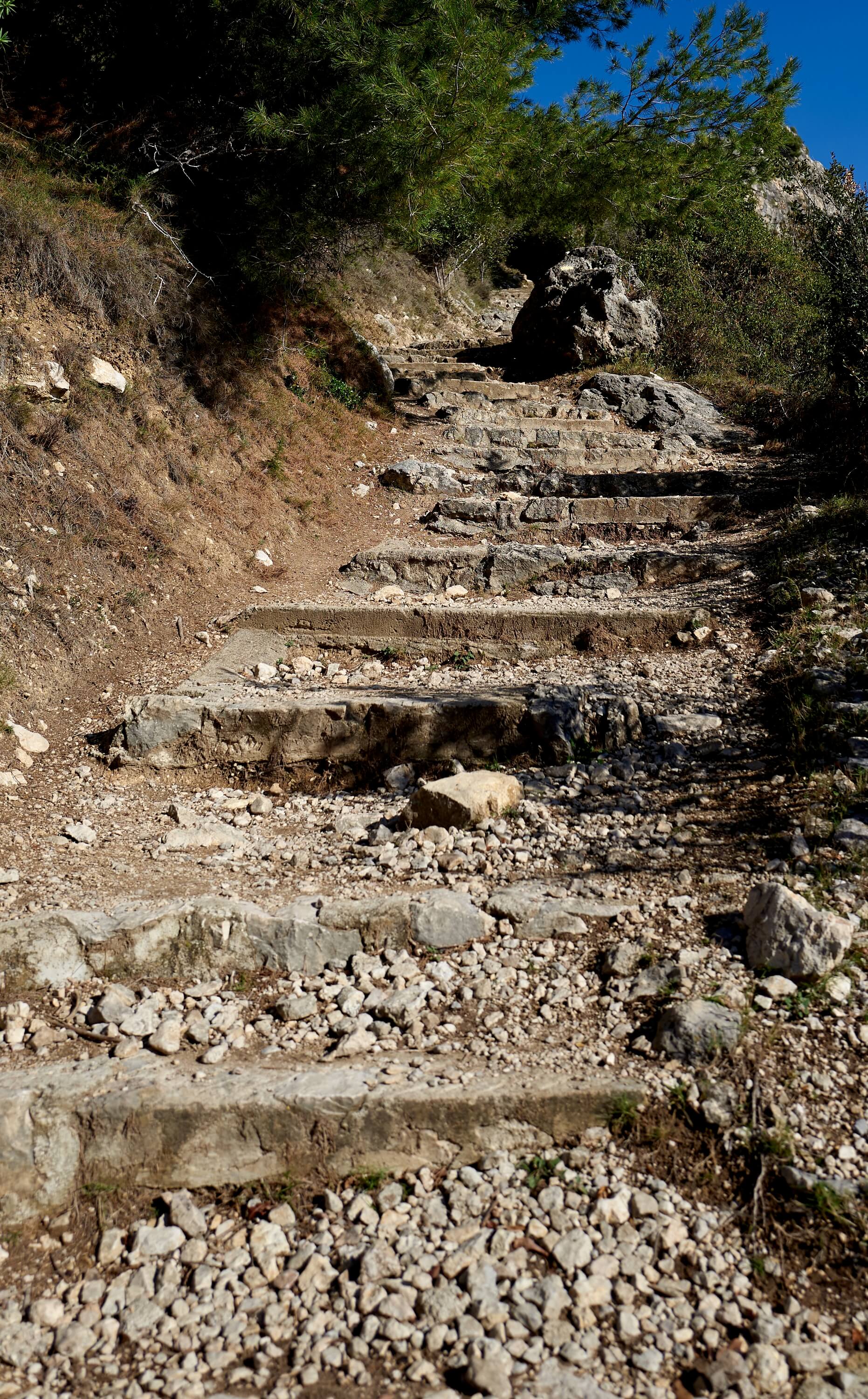 Quickly changing to rougher surface - both the views and the steps are plentiful.