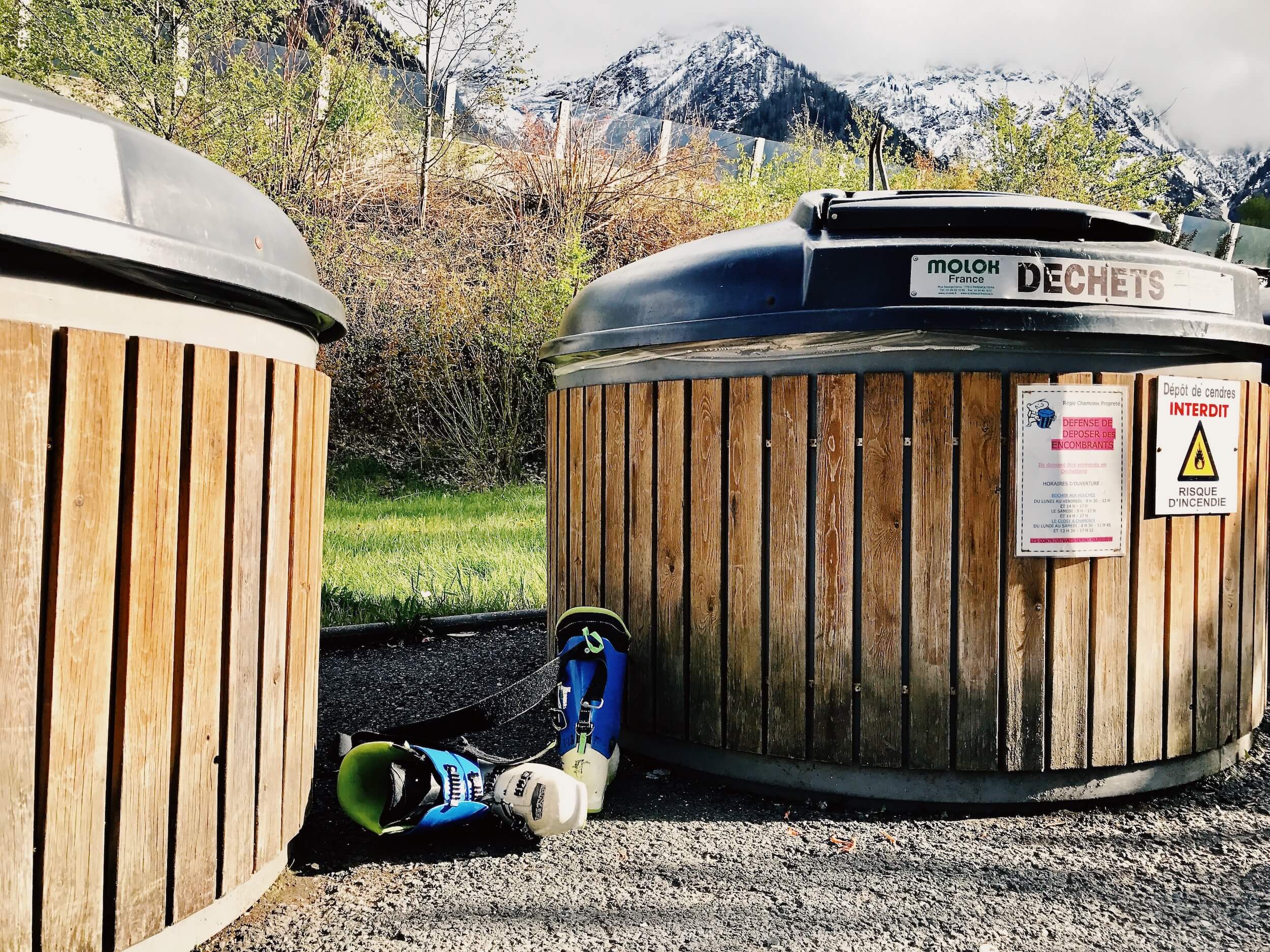 Ski boots for the bin