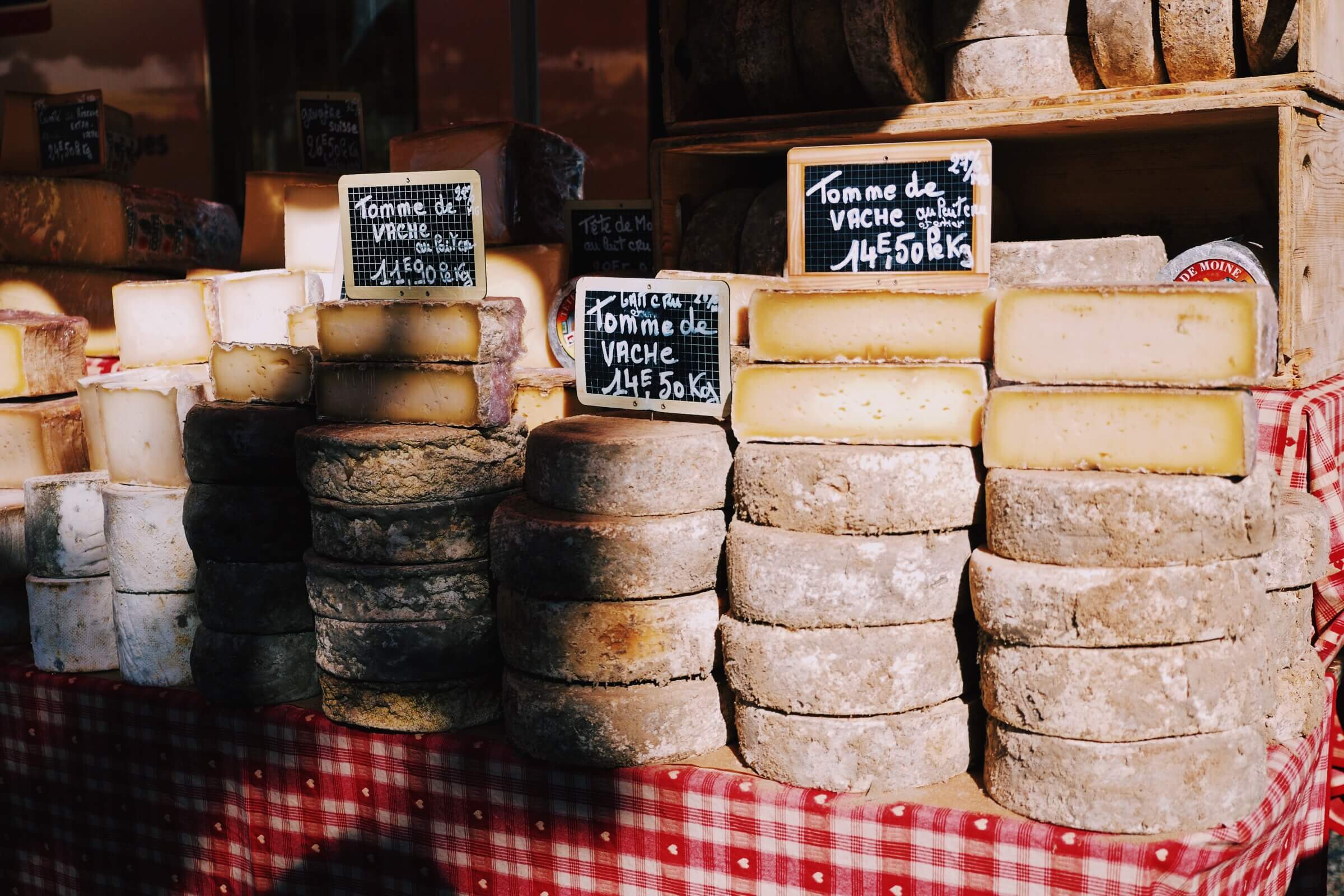 Cheese stall in Chamonix