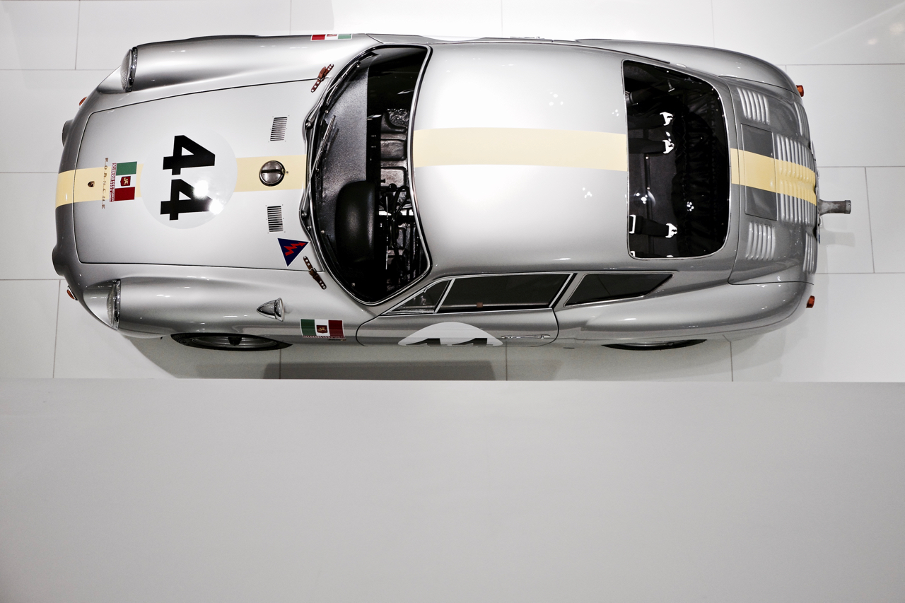 Silver Porsche Inside the museum