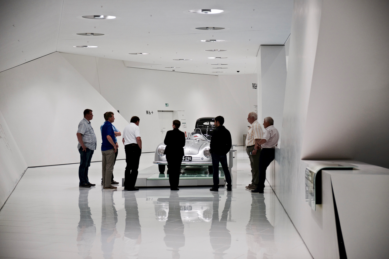 People at the Porsche Museum