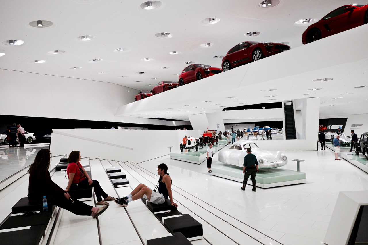 People at the Porsche Museum