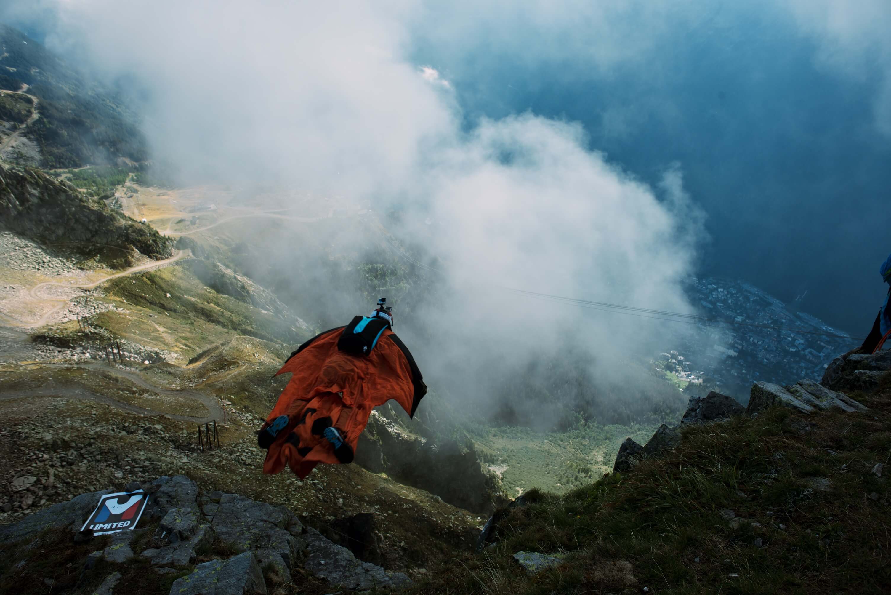 Wingsuit flying in Chamonix