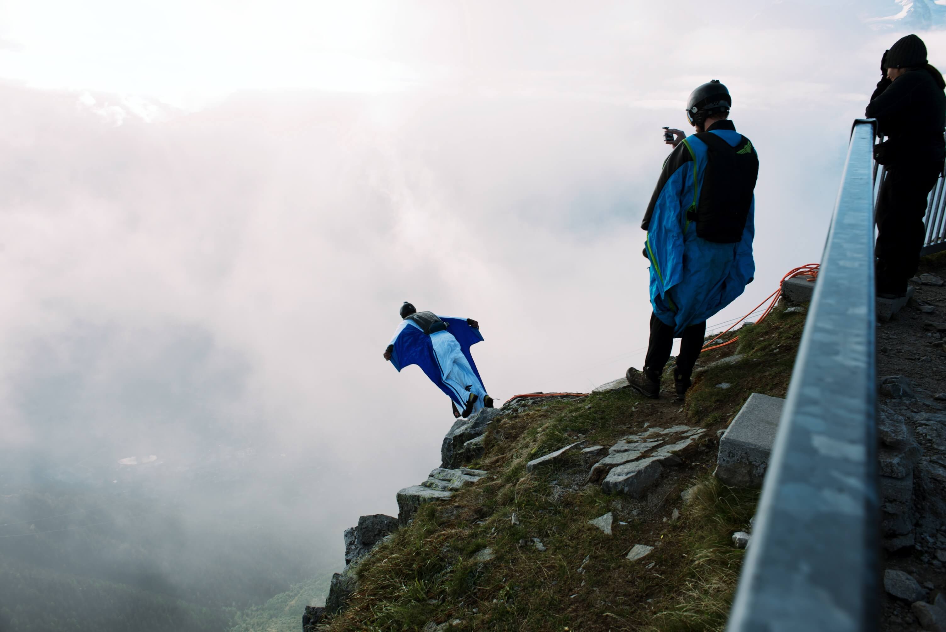 Wingsuit flying in Chamonix