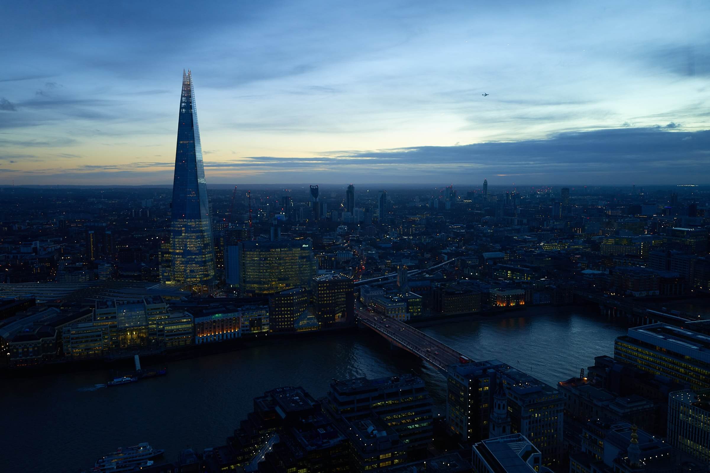 The Shard and London Bridge over the River Thames