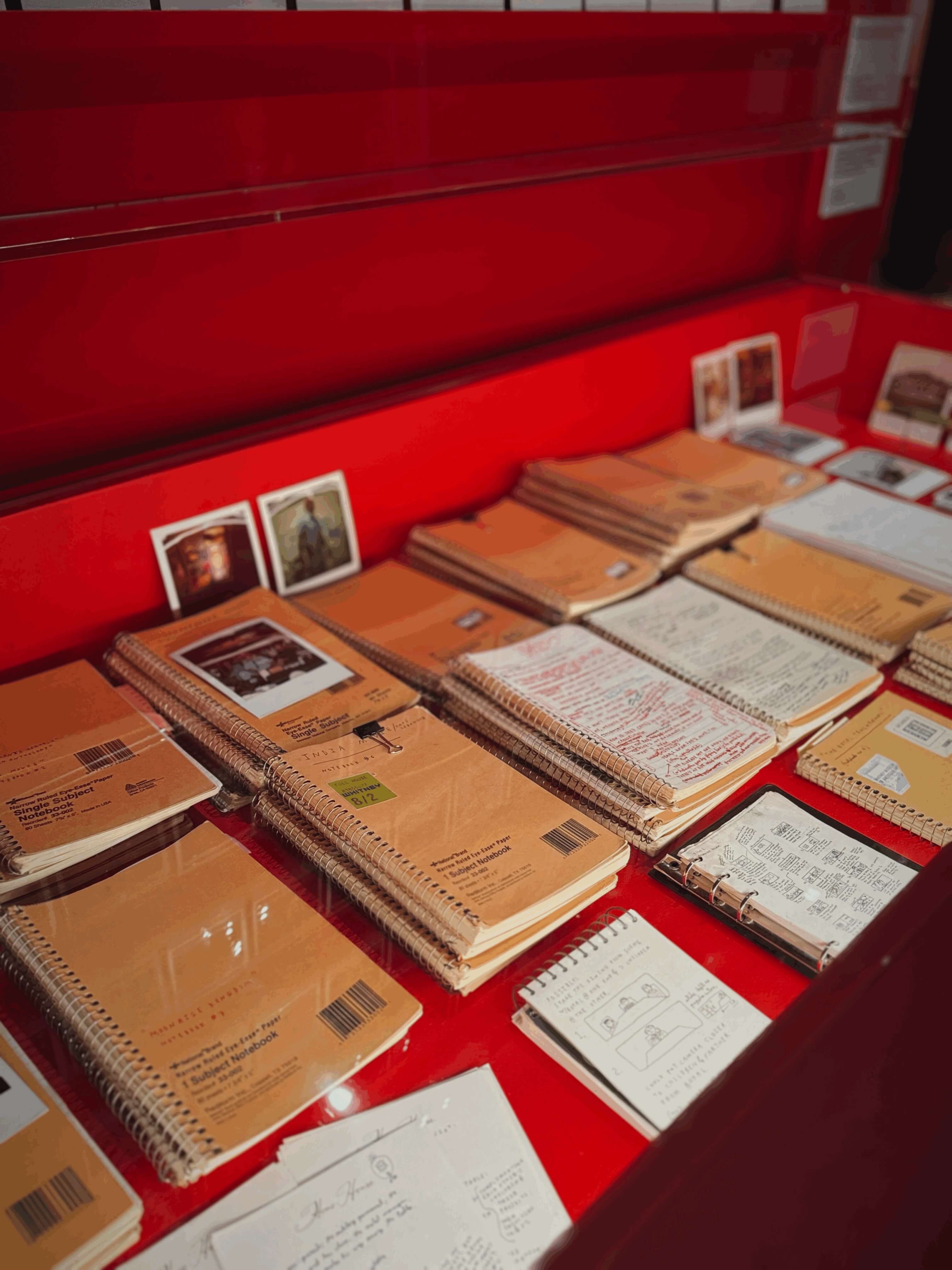 Notepads and polaroids