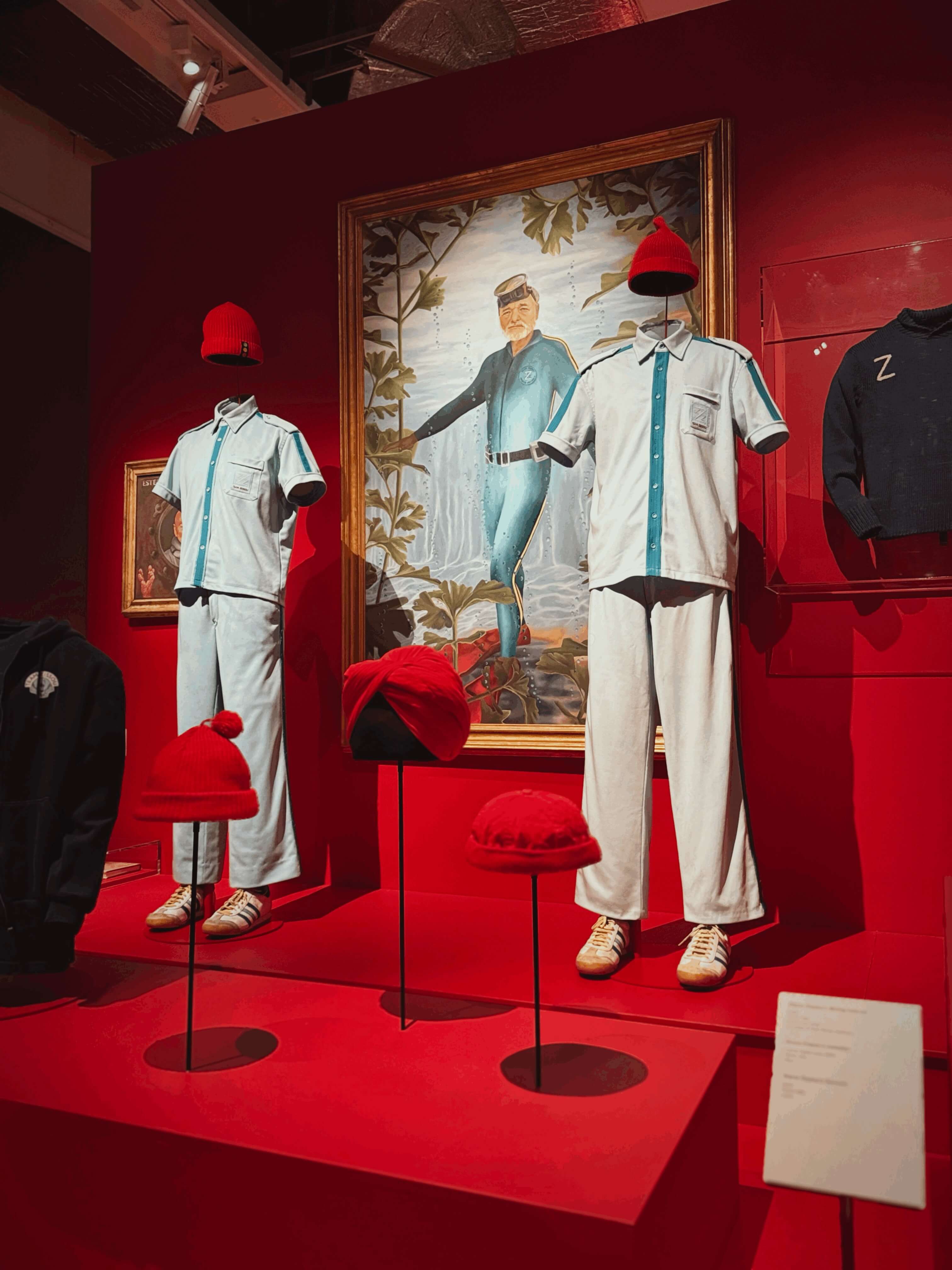 Steve Zissou's outfits on display