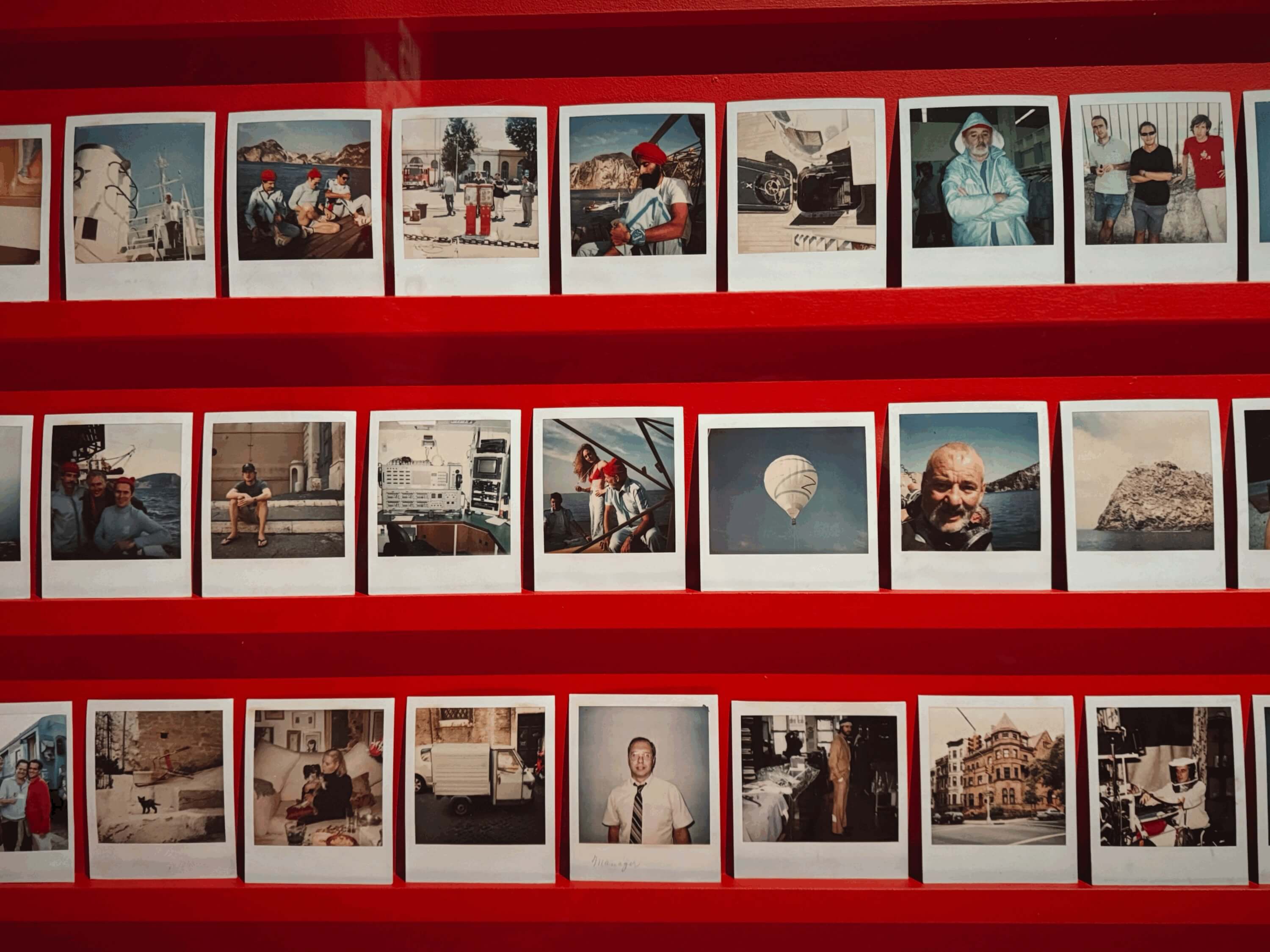 Polaroids taken by the crew